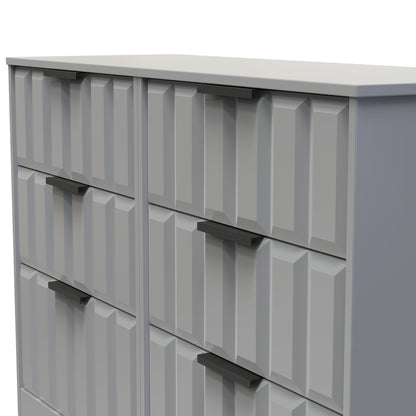 New York C Large Chest of Drawers Grey 6 Drawers 115cm