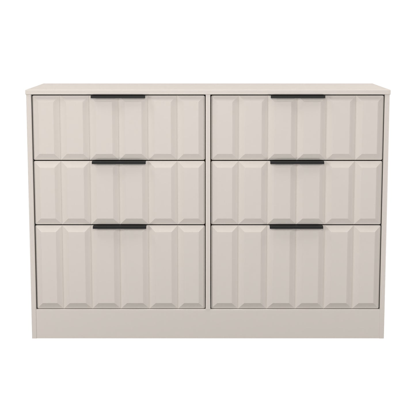 New York C Large Chest of Drawers Off-white 6 Drawers 115cm