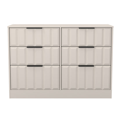 New York C Large Chest of Drawers Off-white 6 Drawers 115cm