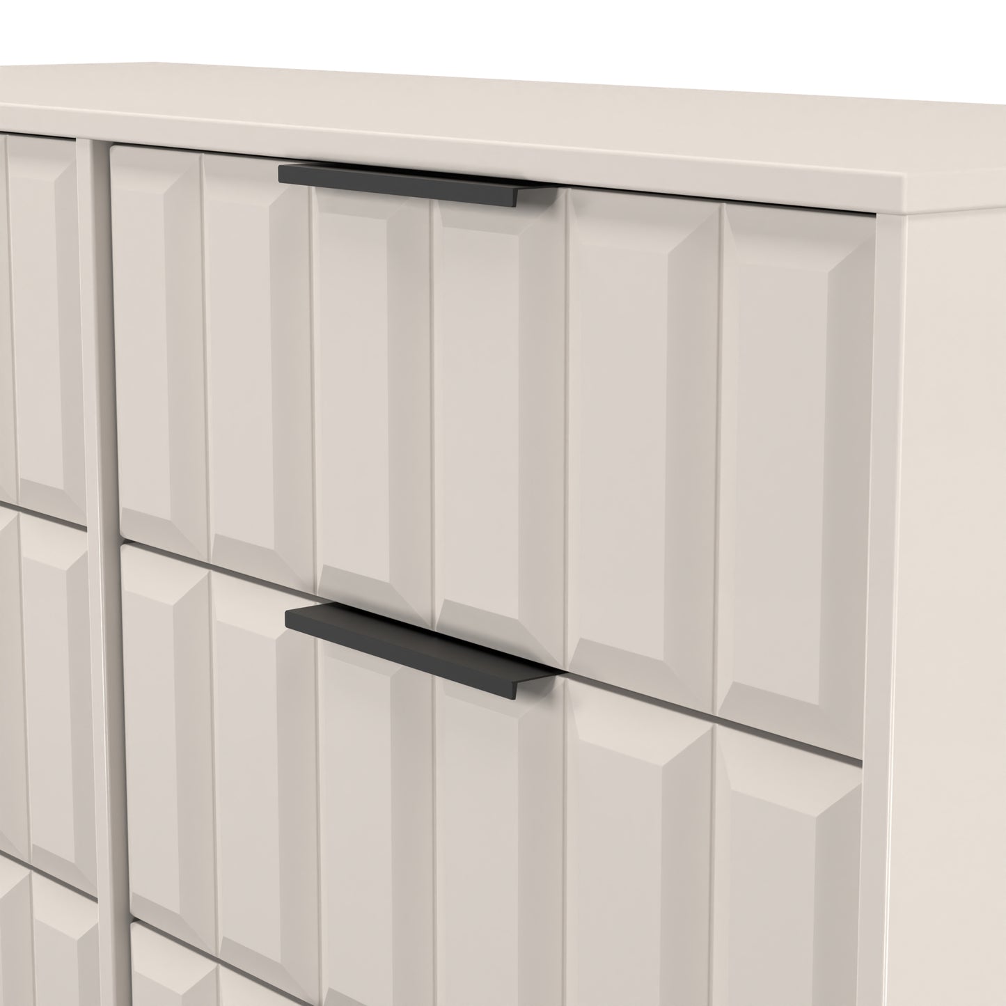 New York C Large Chest of Drawers Off-white 6 Drawers 115cm