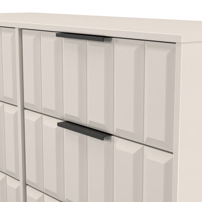 New York C Large Chest of Drawers Off-white 6 Drawers 115cm
