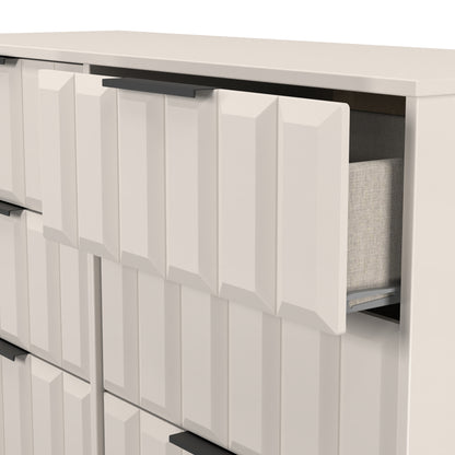 New York C Large Chest of Drawers Off-white 6 Drawers 115cm