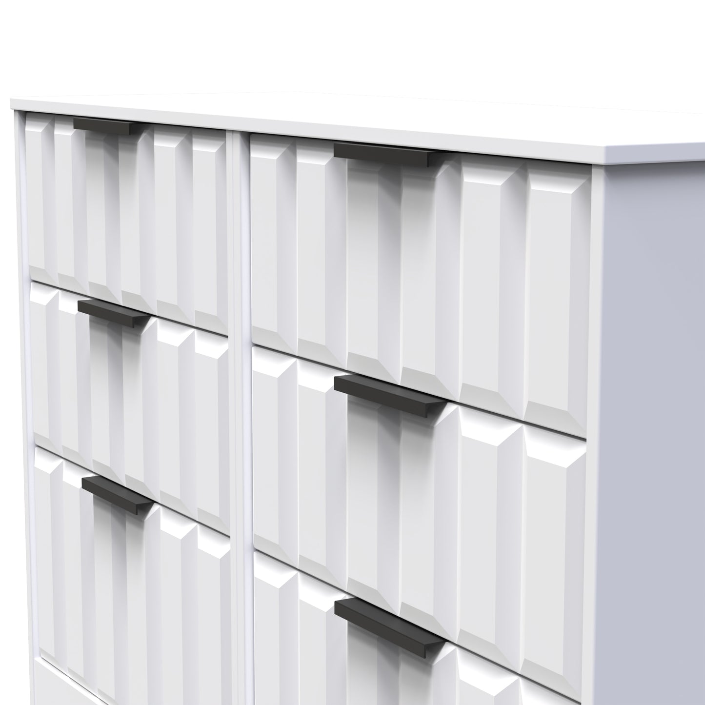 New York C Large Chest of Drawers White 6 Drawers 115cm