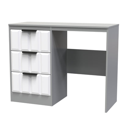 New York C Desk White & Grey 3 Drawers 97cm