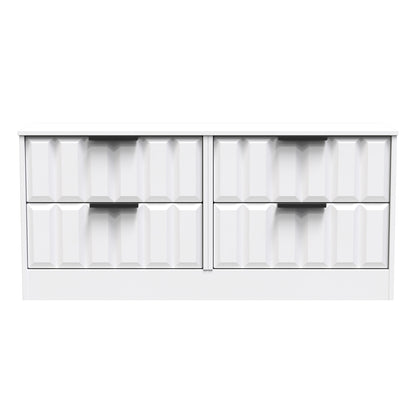 New York C Large Chest of Drawers White 4 Drawers 115cm
