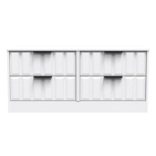 New York C Large Chest of Drawers White 4 Drawers 115cm
