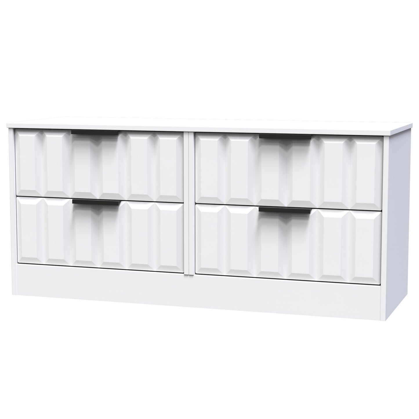 New York C Large Chest of Drawers White 4 Drawers 115cm
