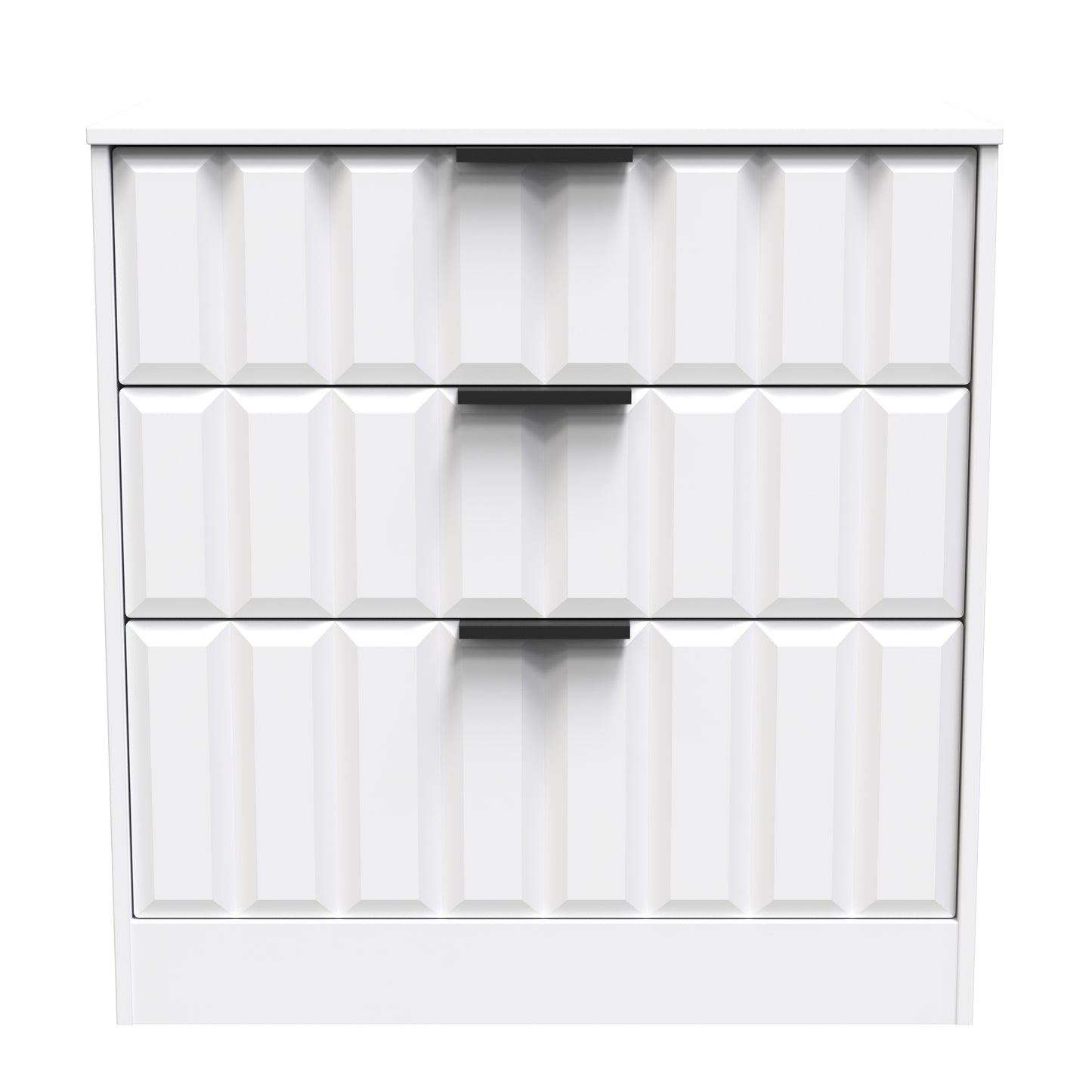 New York C Chest of Drawers White 3 Drawers 77cm