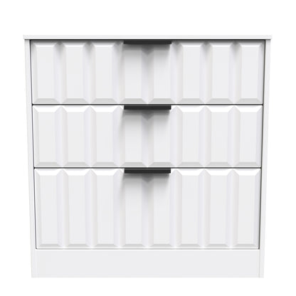 New York C Chest of Drawers White 3 Drawers 77cm