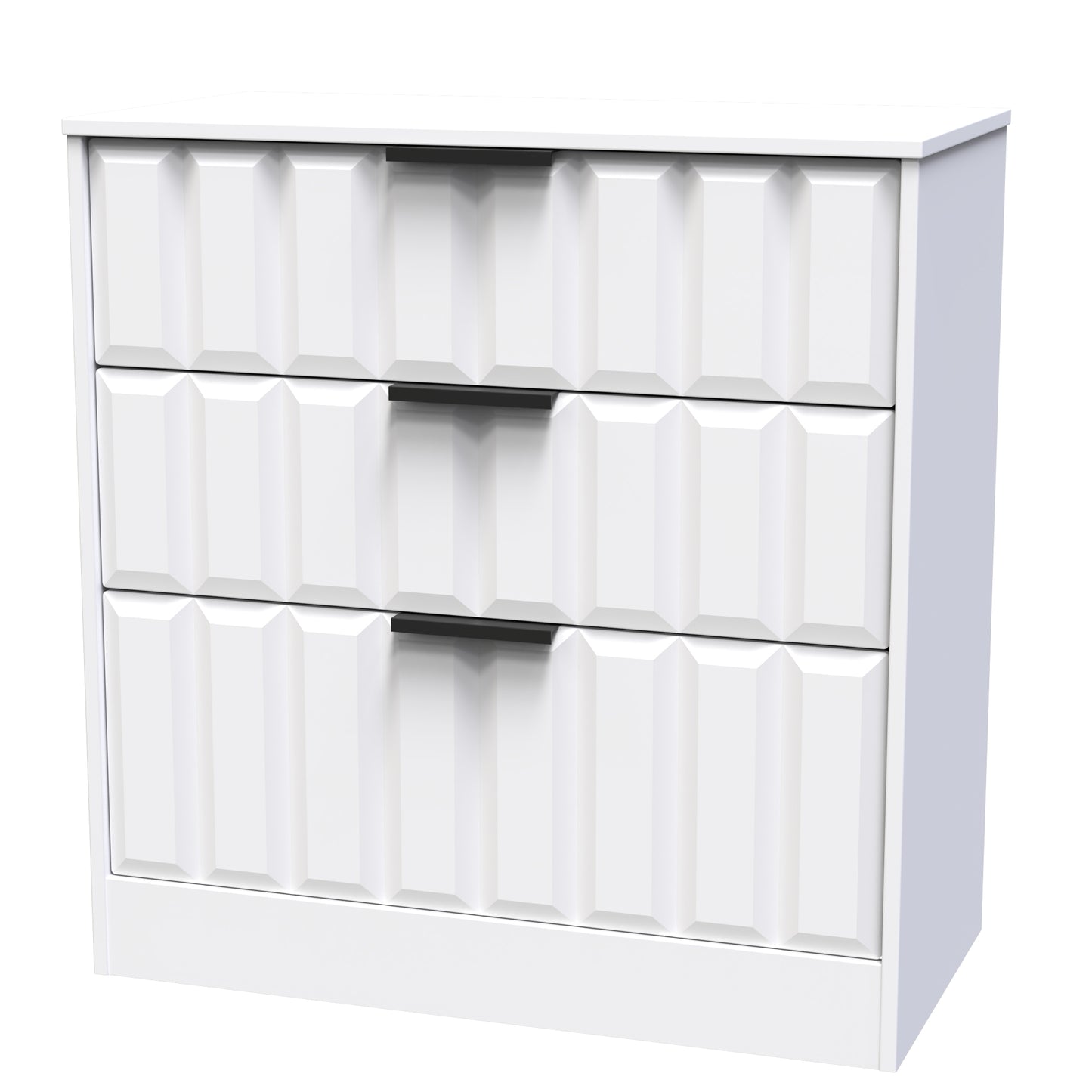 New York C Chest of Drawers White 3 Drawers 77cm