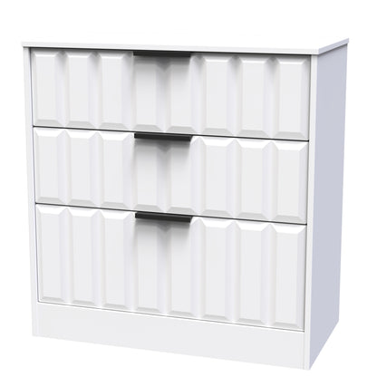 New York C Chest of Drawers White 3 Drawers 77cm