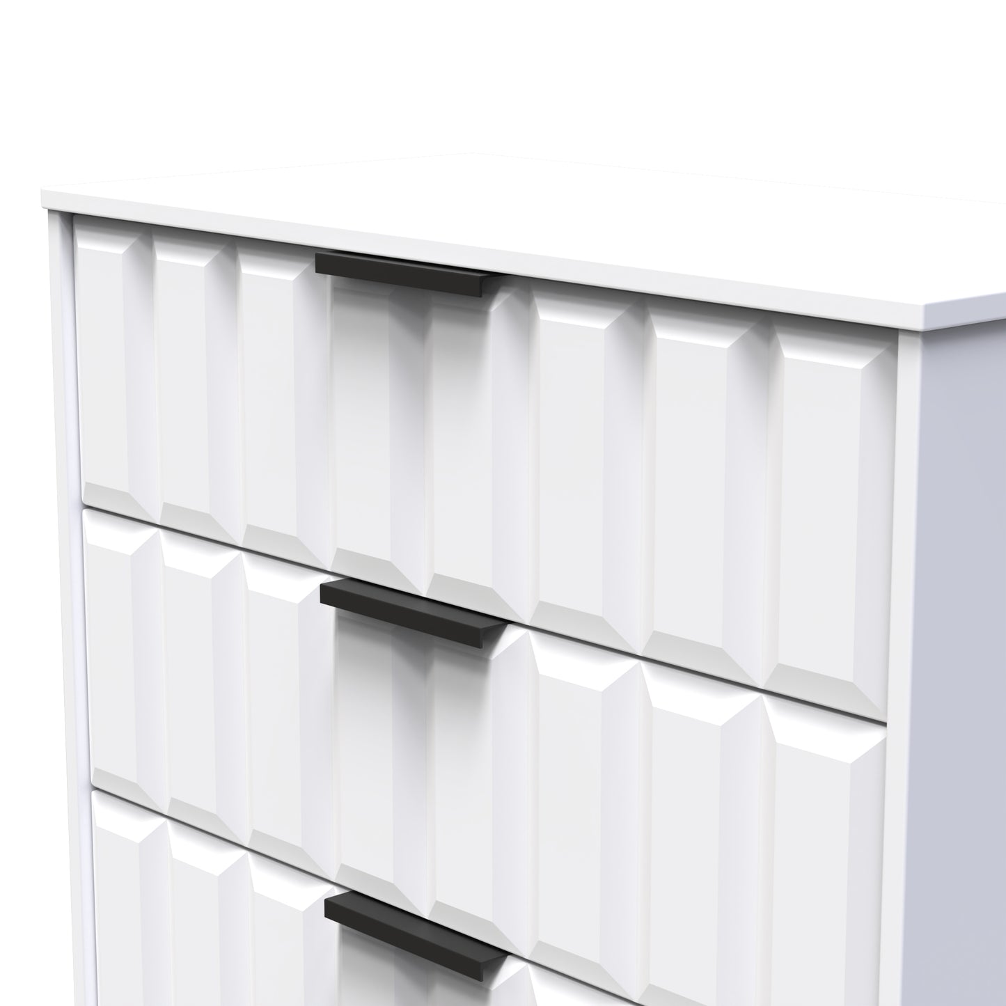 New York C Chest of Drawers White 3 Drawers 77cm