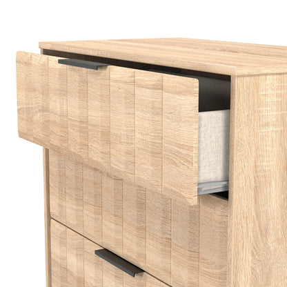 New York C Tall Chest of Drawers Light Oak 4 Drawers 77cm