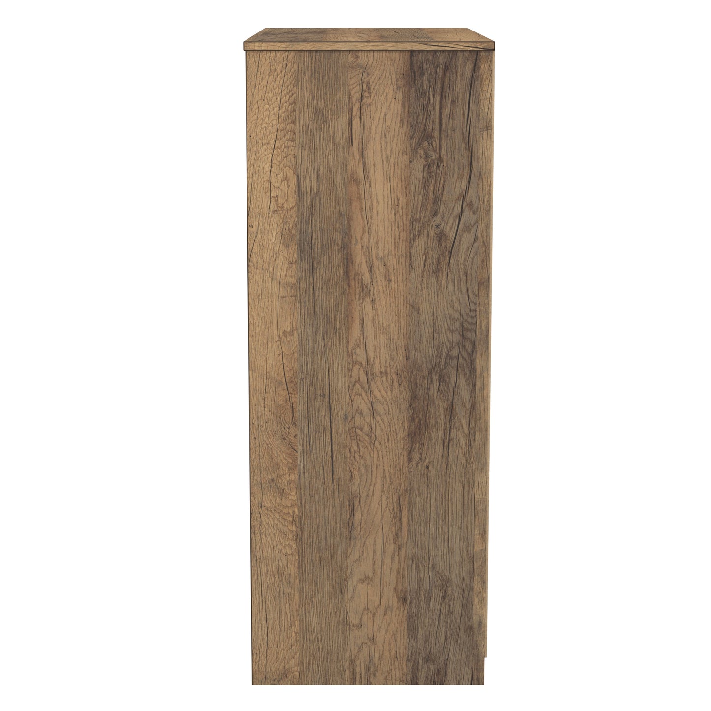 New York C Tall Chest of Drawers White & Vintage Oak 4 Drawers 77cm