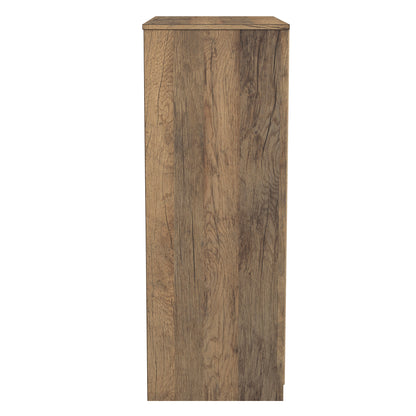 New York C Tall Chest of Drawers White & Vintage Oak 4 Drawers 77cm