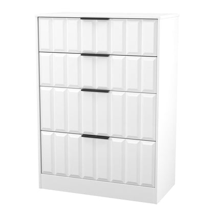 New York C Tall Chest of Drawers White 4 Drawers 77cm