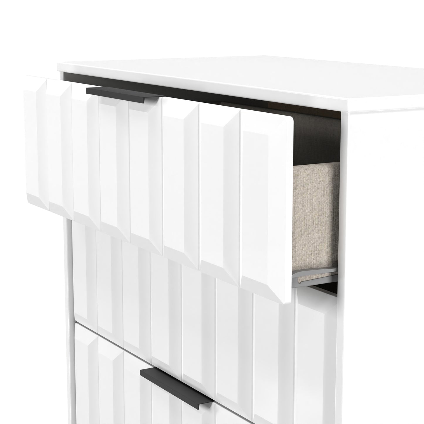 New York C Tall Chest of Drawers White 4 Drawers 77cm