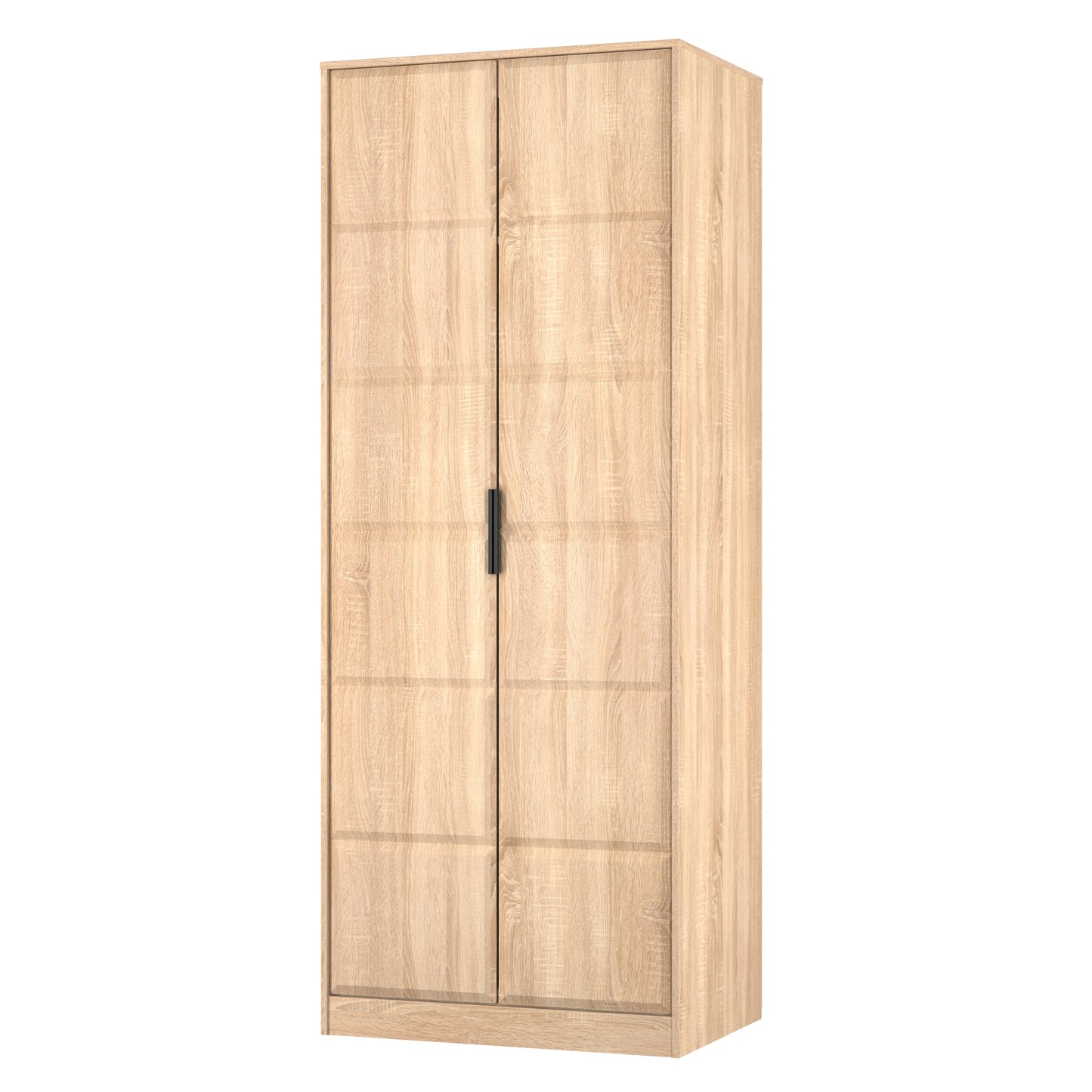New York C Tall Wardrobe Light Oak 2 Doors 1 Shelf 77cm