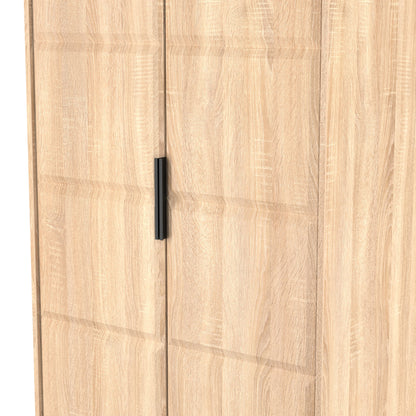 New York C Tall Wardrobe Light Oak 2 Doors 1 Shelf 77cm