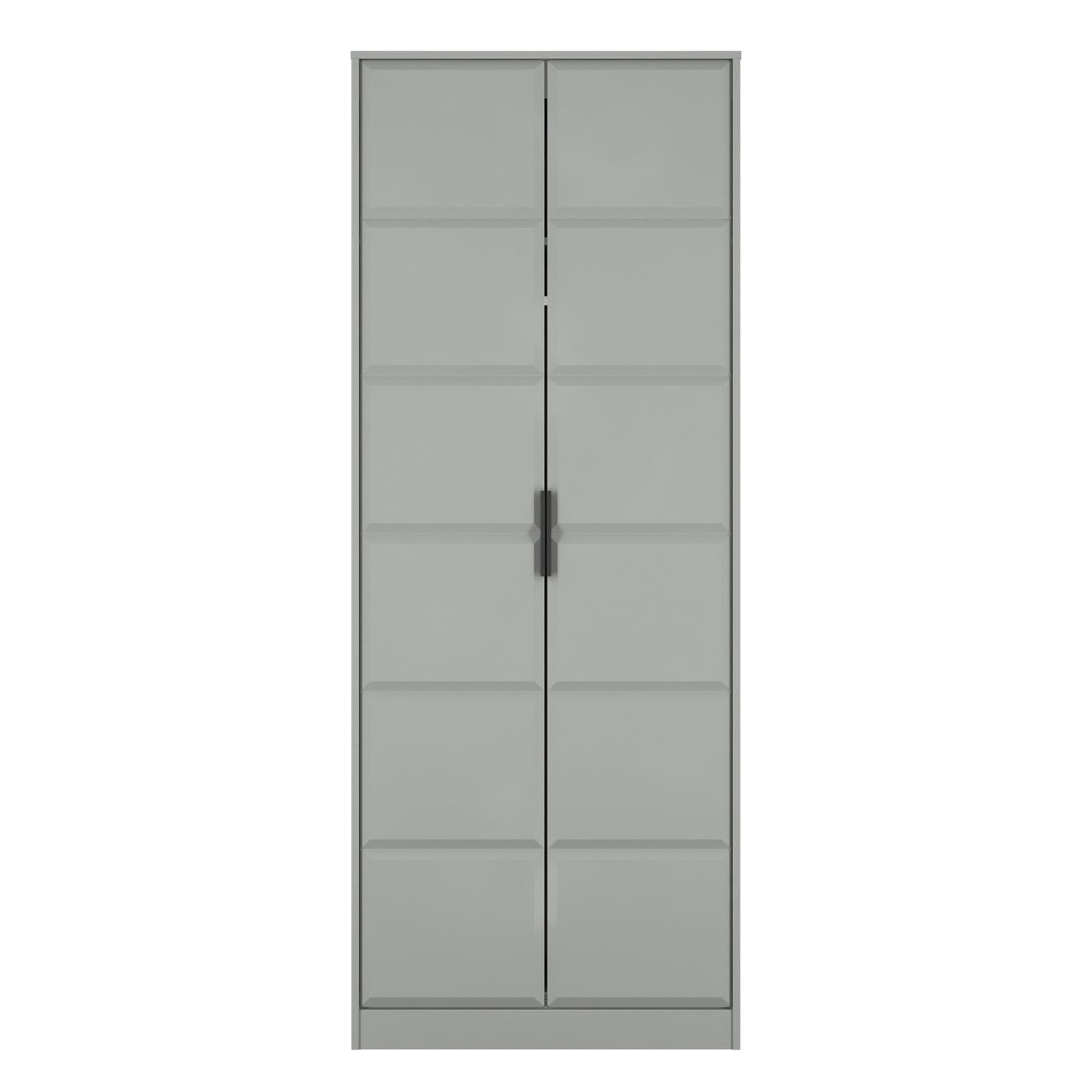 New York C Tall Wardrobe Grey 2 Doors 1 Shelf 77cm