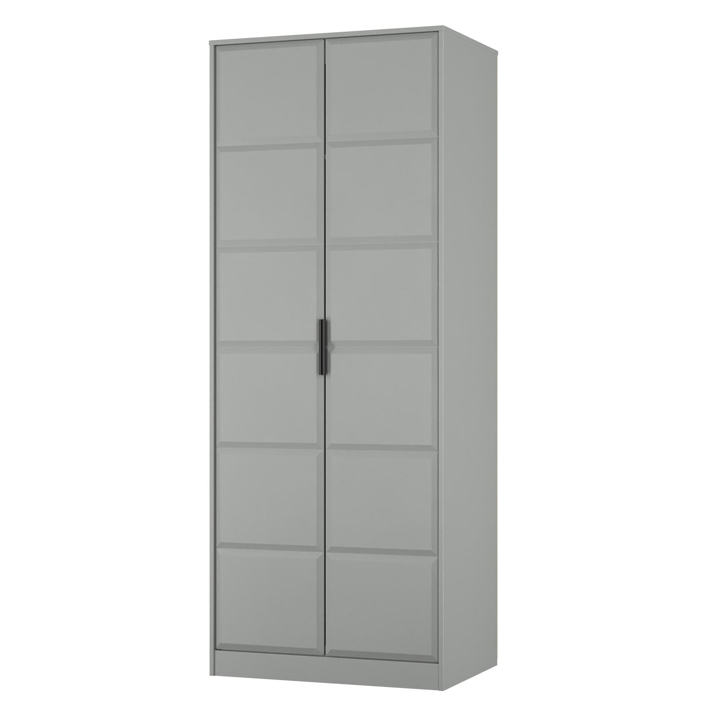 New York C Tall Wardrobe Grey 2 Doors 1 Shelf 77cm