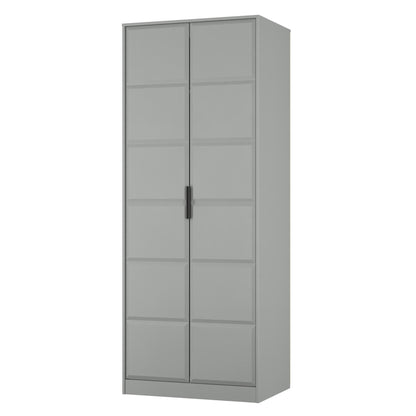 New York C Tall Wardrobe Grey 2 Doors 1 Shelf 77cm