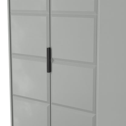 New York C Tall Wardrobe Grey 2 Doors 1 Shelf 77cm