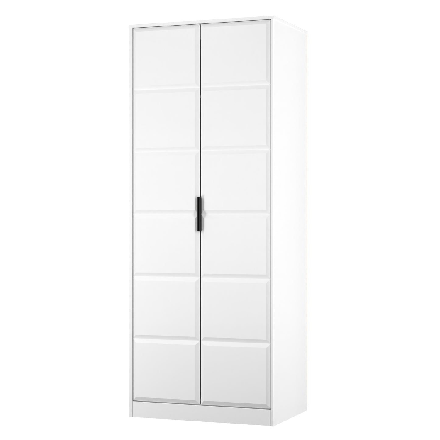 New York C Tall Wardrobe White 2 Doors 1 Shelf 77cm