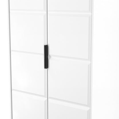 New York C Tall Wardrobe White 2 Doors 1 Shelf 77cm