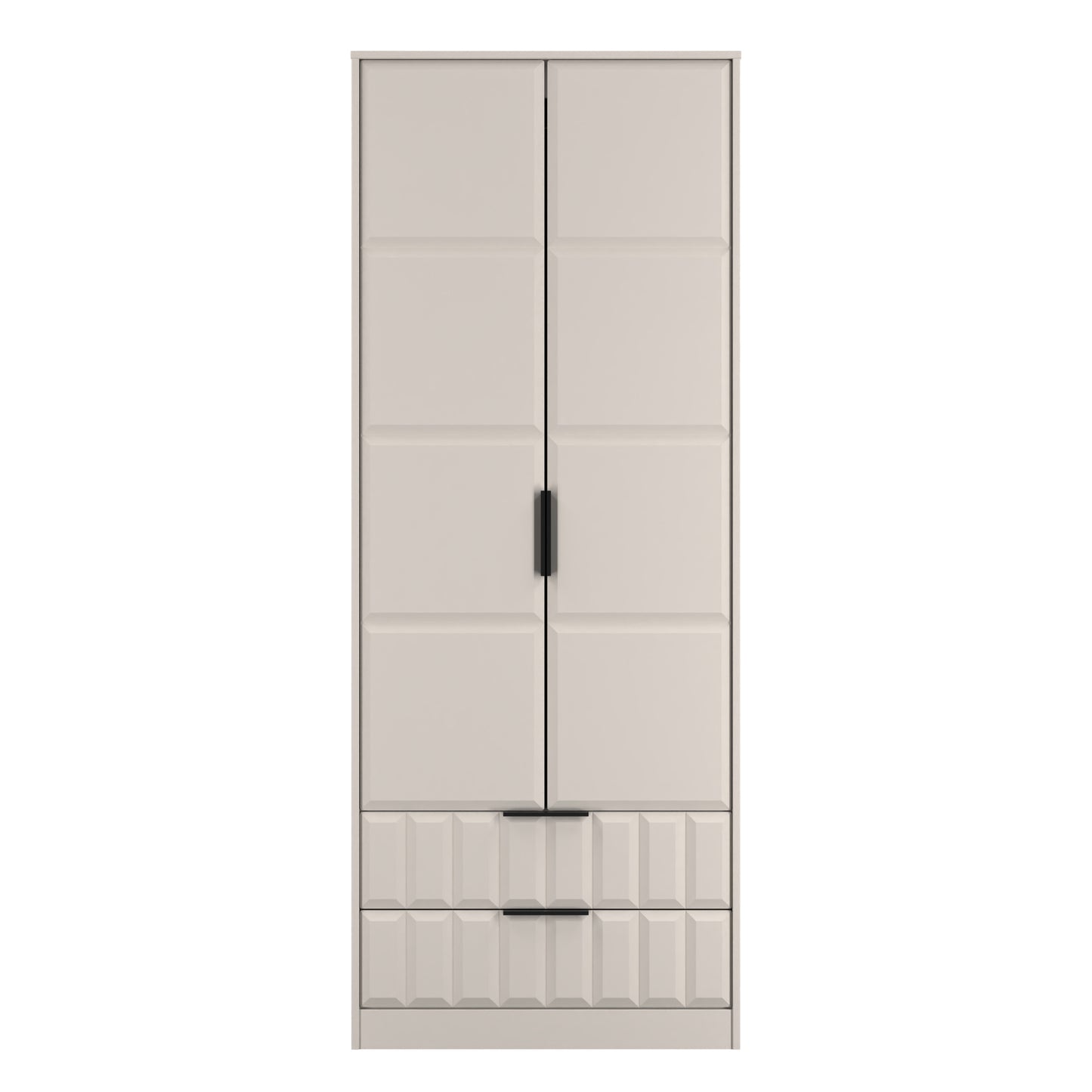 New York C Tall Wardrobe Off-white 2 Doors 2 Drawers 77cm