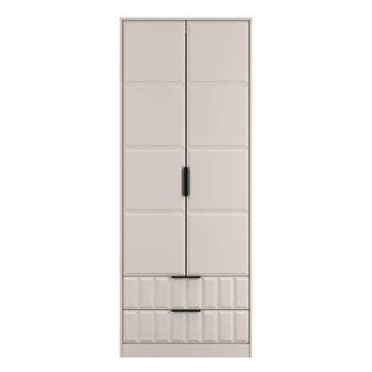New York C Tall Wardrobe Off-white 2 Doors 2 Drawers 77cm