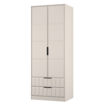 New York C Tall Wardrobe Off-white 2 Doors 2 Drawers 77cm
