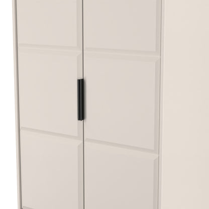 New York C Tall Wardrobe Off-white 2 Doors 2 Drawers 77cm