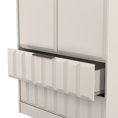 New York C Tall Wardrobe Off-white 2 Doors 2 Drawers 77cm