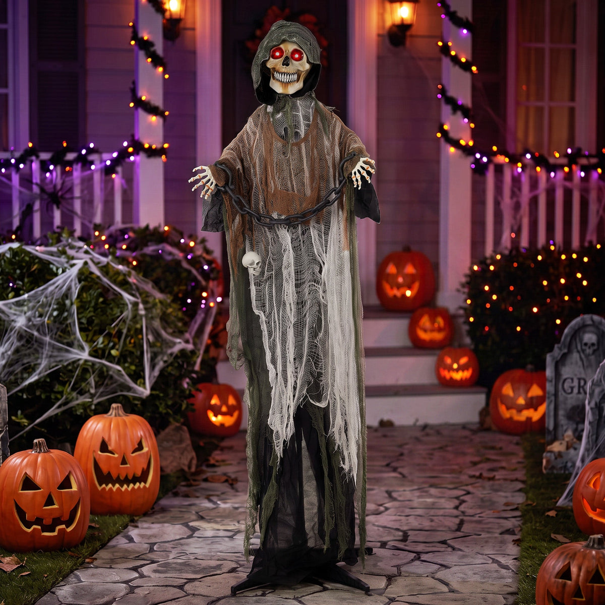 Animated Grim Reaper Halloween Decoration - 170cm