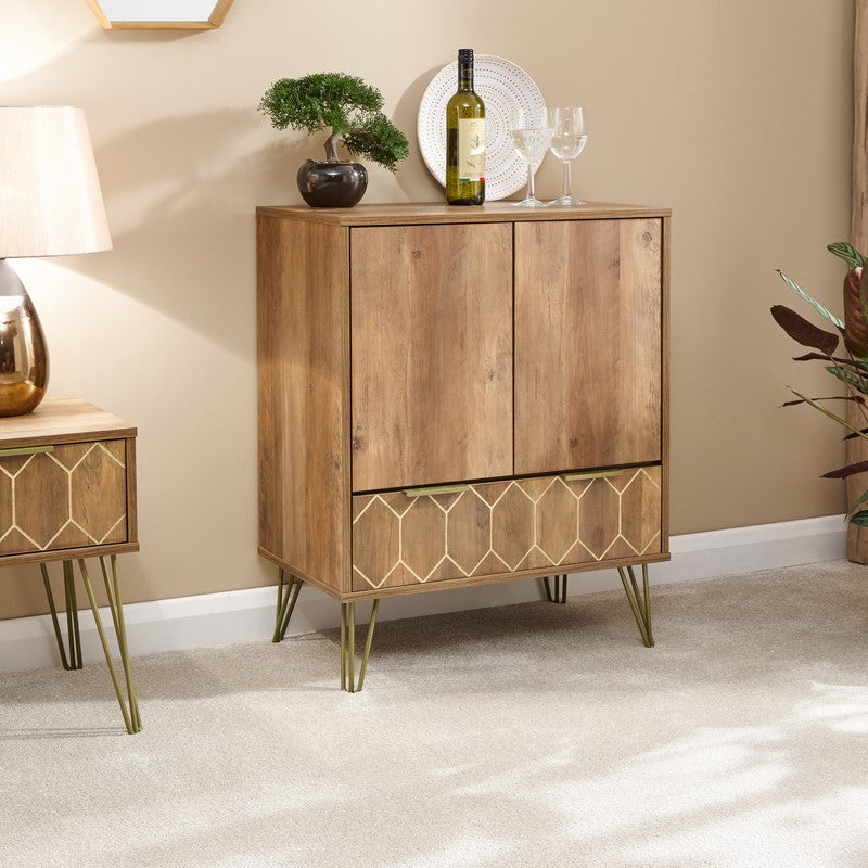 Orleans Rack Natural 2 Doors 1 Shelf 1 Drawer