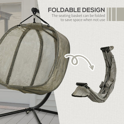 Double Hanging Egg Chair 2 Seaters Texteline Swing Hammock Chair with Stand