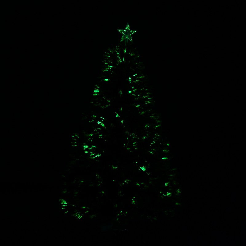 4FT Pre-Lit Fibre Optic Artificial Christmas Tree Holiday Xmas Décor with Tree Topper Multi-Colour