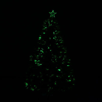 4FT Pre-Lit Fibre Optic Artificial Christmas Tree Holiday Xmas Décor with Tree Topper Multi-Colour