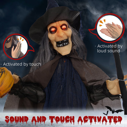 Animated Witch Halloween Decoration - 190cm