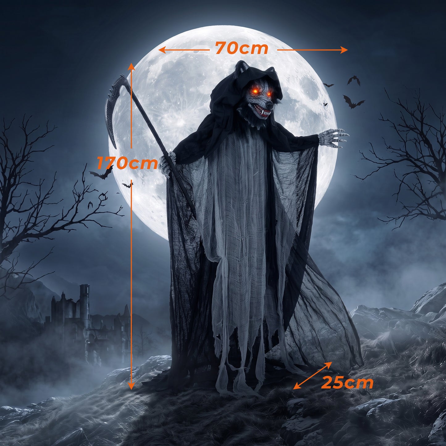 Animated Werewolf Halloween Decoration - 170cm