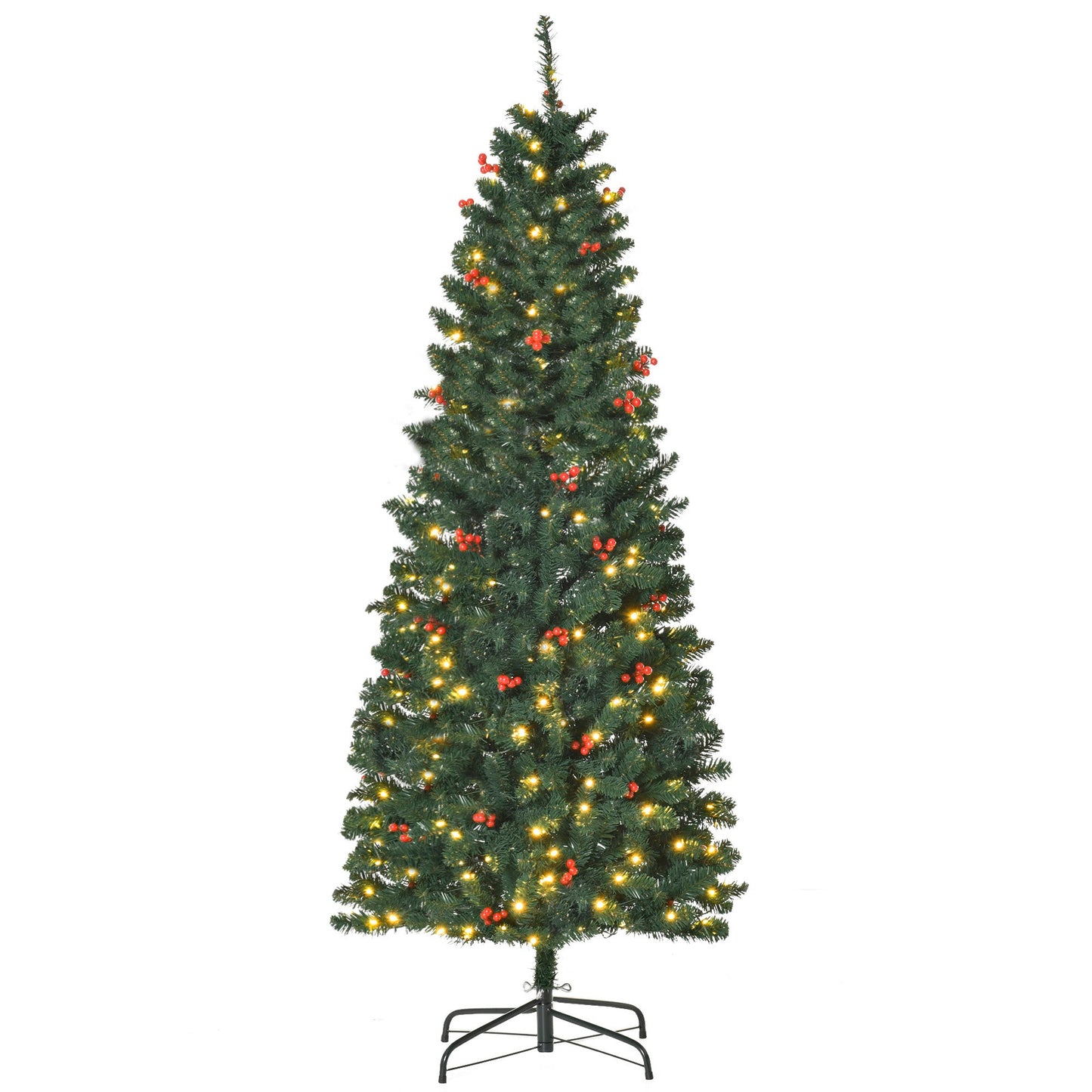 6FT Prelit Artificial Pencil Christmas Tree with Warm White LED Light Primary Image
