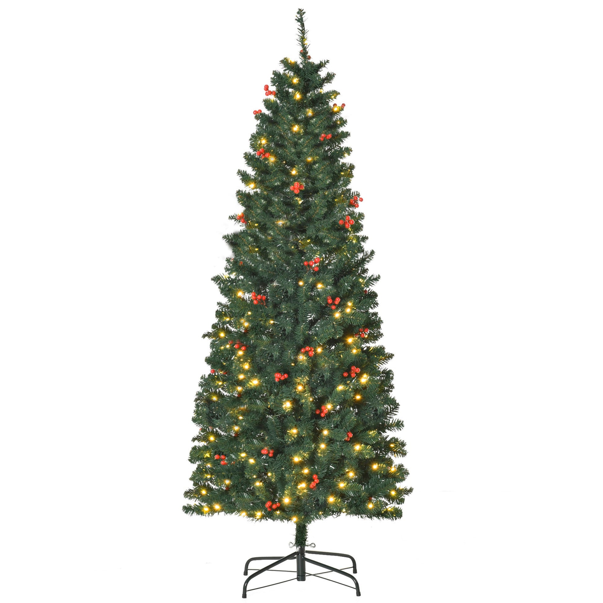 6FT Prelit Artificial Pencil Christmas Tree with Warm White LED Light Primary Image