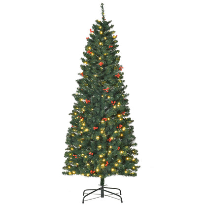 6FT Prelit Artificial Pencil Christmas Tree with Warm White LED Light Primary Image