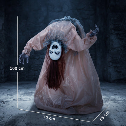 Animated Ghost Girl Halloween Decoration - 100cm