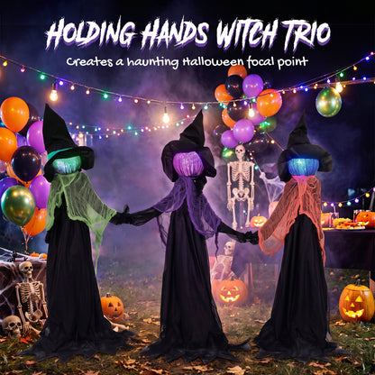 3 x Witch s Halloween Decoration - 120cm