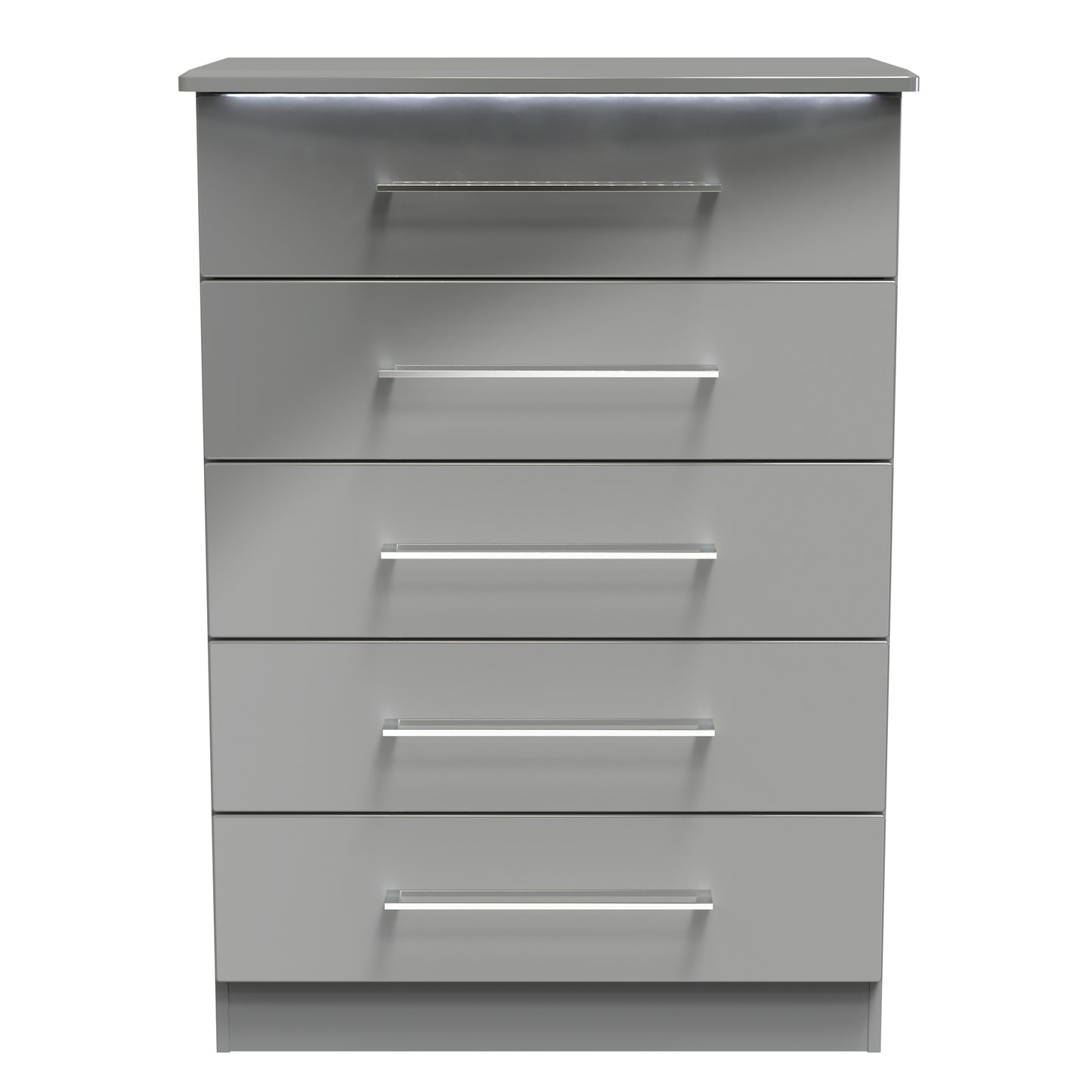 Paris Tall Chest of Drawers Grey 5 Drawers 77cm