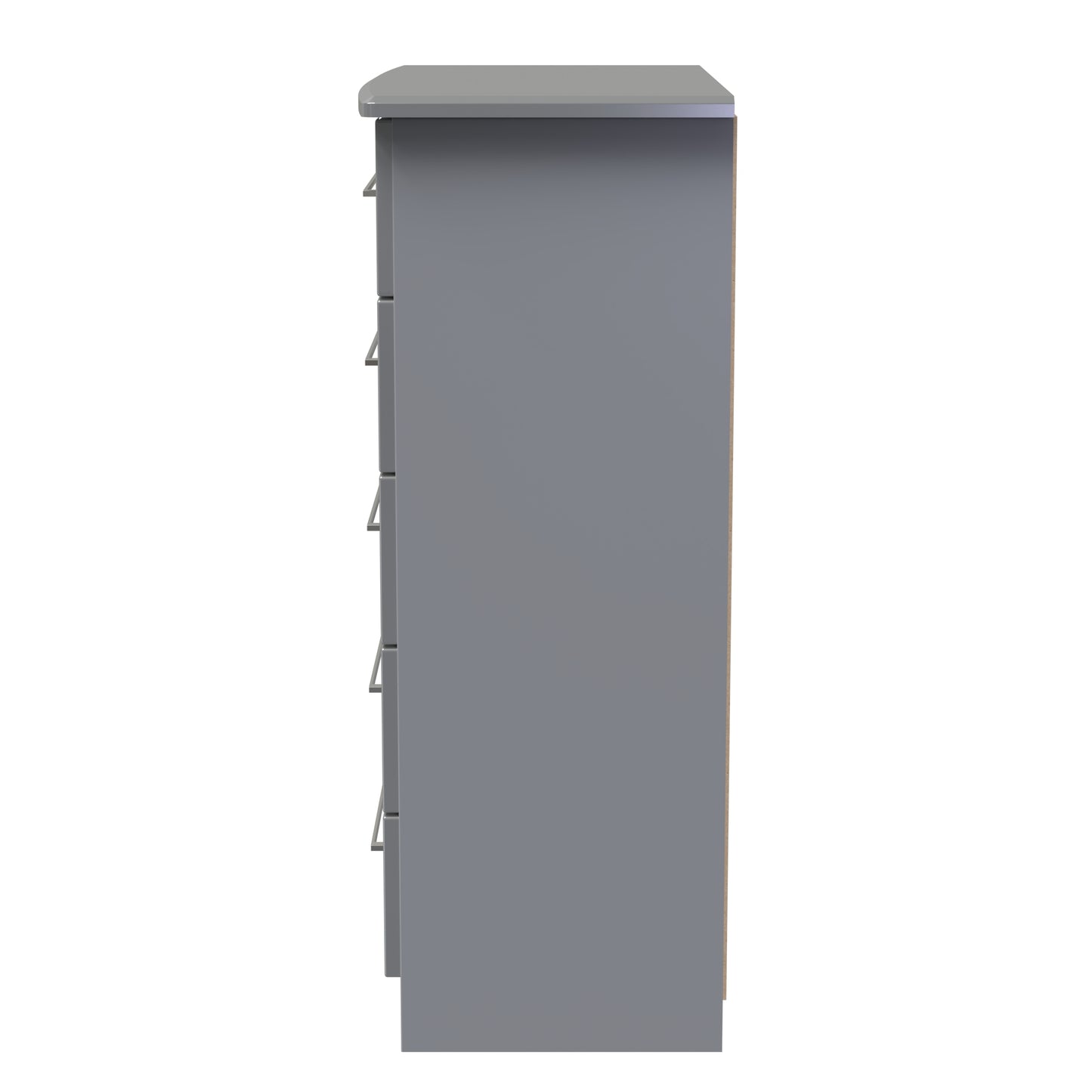 Paris Tall Chest of Drawers Grey 5 Drawers 77cm