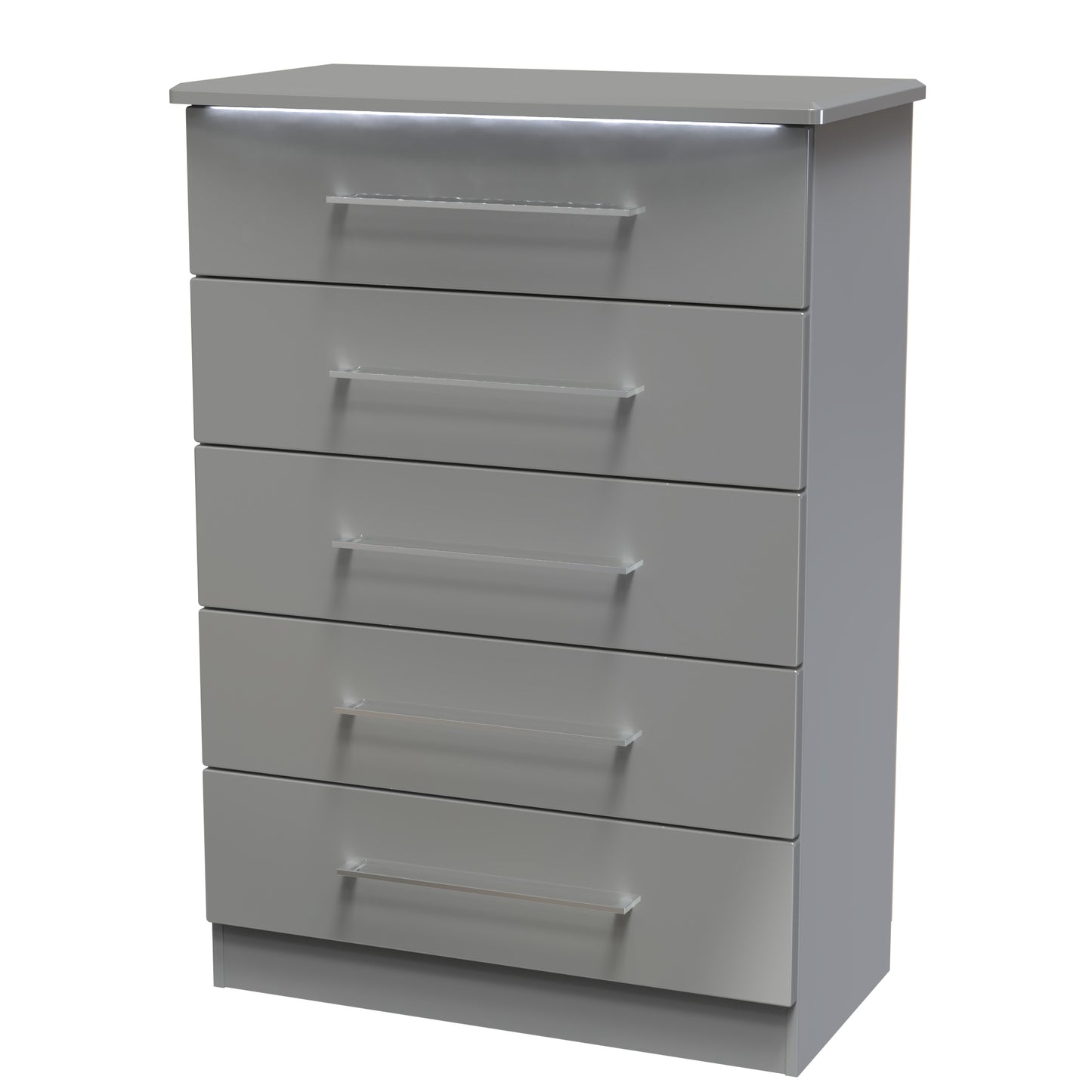 Paris Tall Chest of Drawers Grey 5 Drawers 77cm