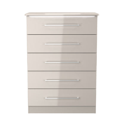 Paris Tall Chest of Drawers Off-white 5 Drawers 77cm